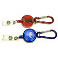 2-in-1 Round Retractable Badge Holder with Carabiner